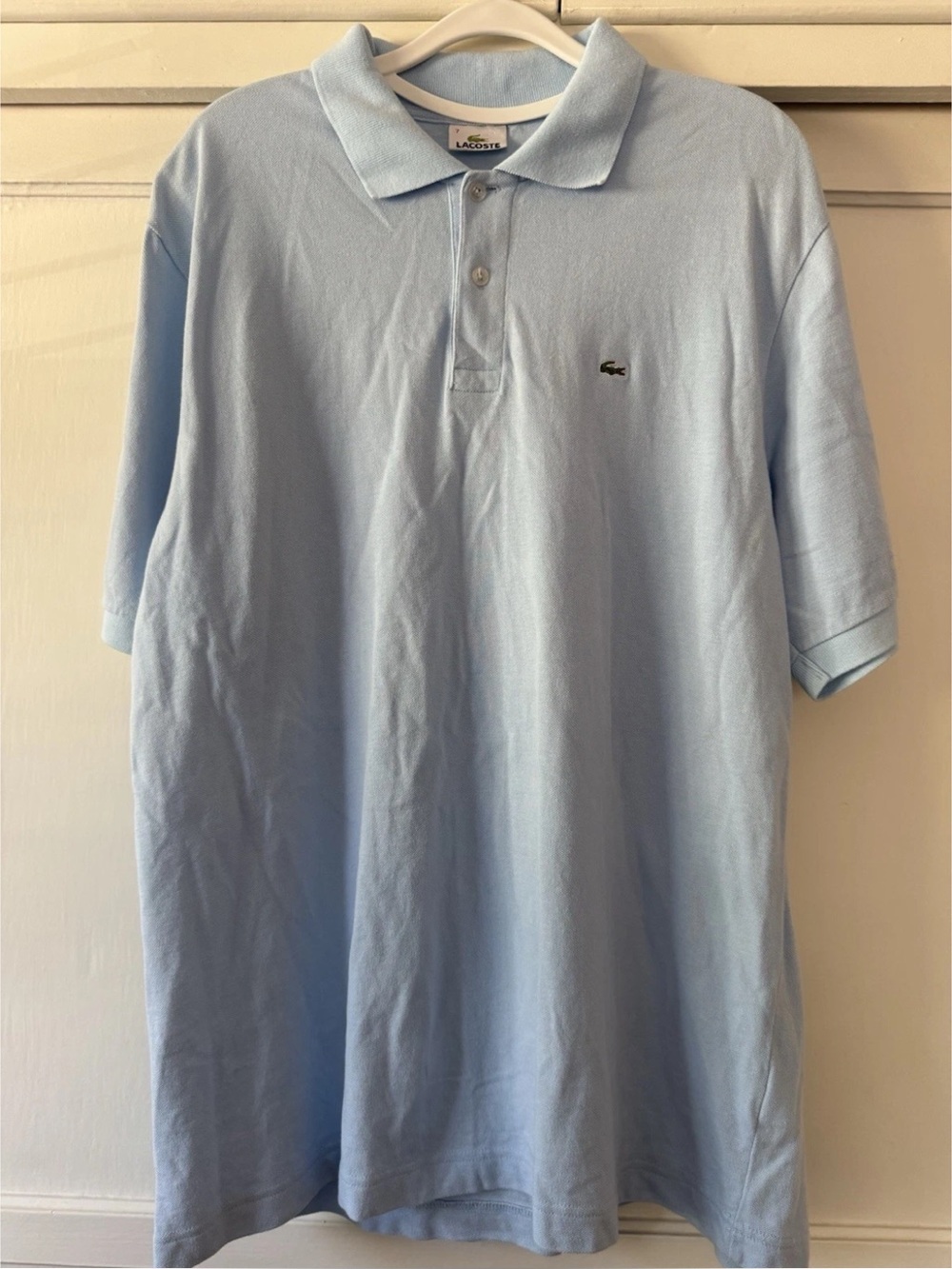 Lacoste Men’s Pale Blue Cotton Pique Polo with Crocodile Logo Sz XL